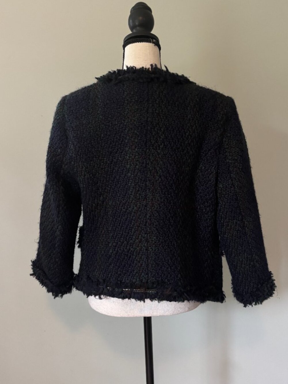 Joe Fresh for JCPenney Navy Tweed Fringe Jacket Size 10 NWT - Picture 3 of 7